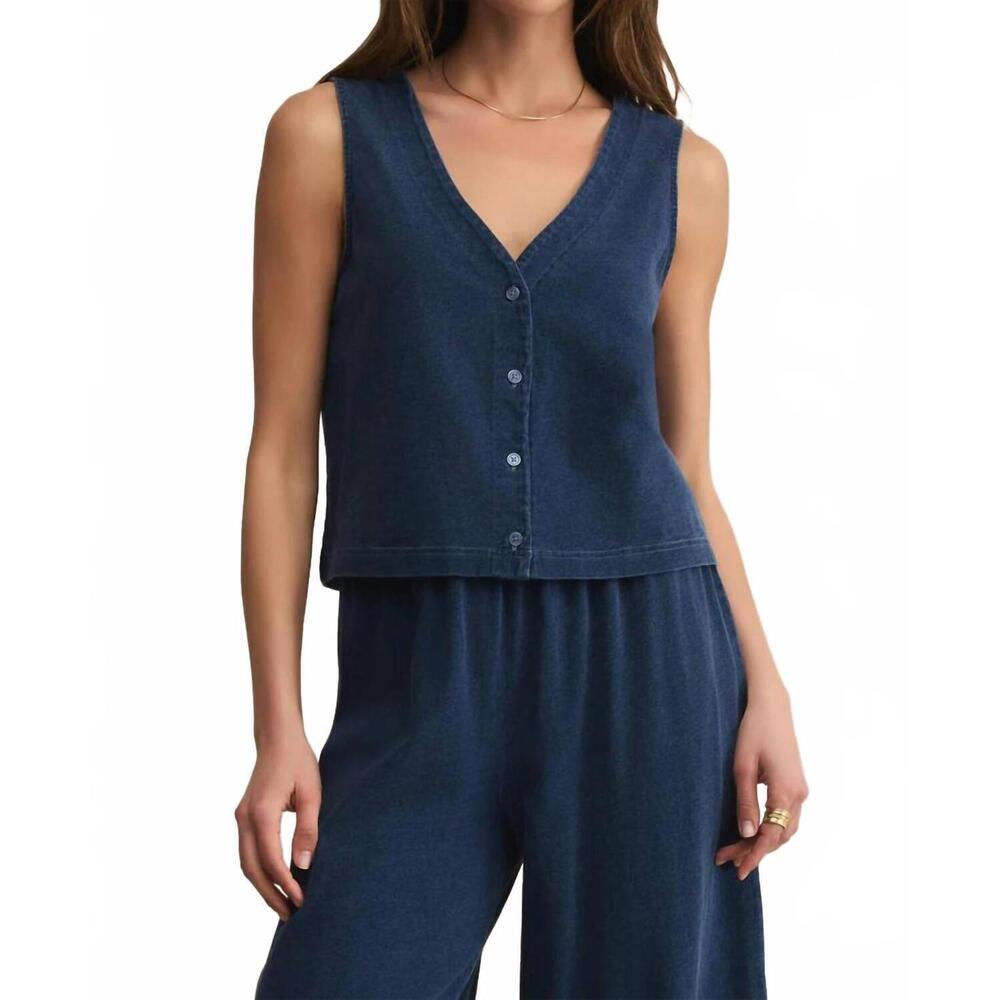 Z Supply Solace Jersey Button Down Tank Top